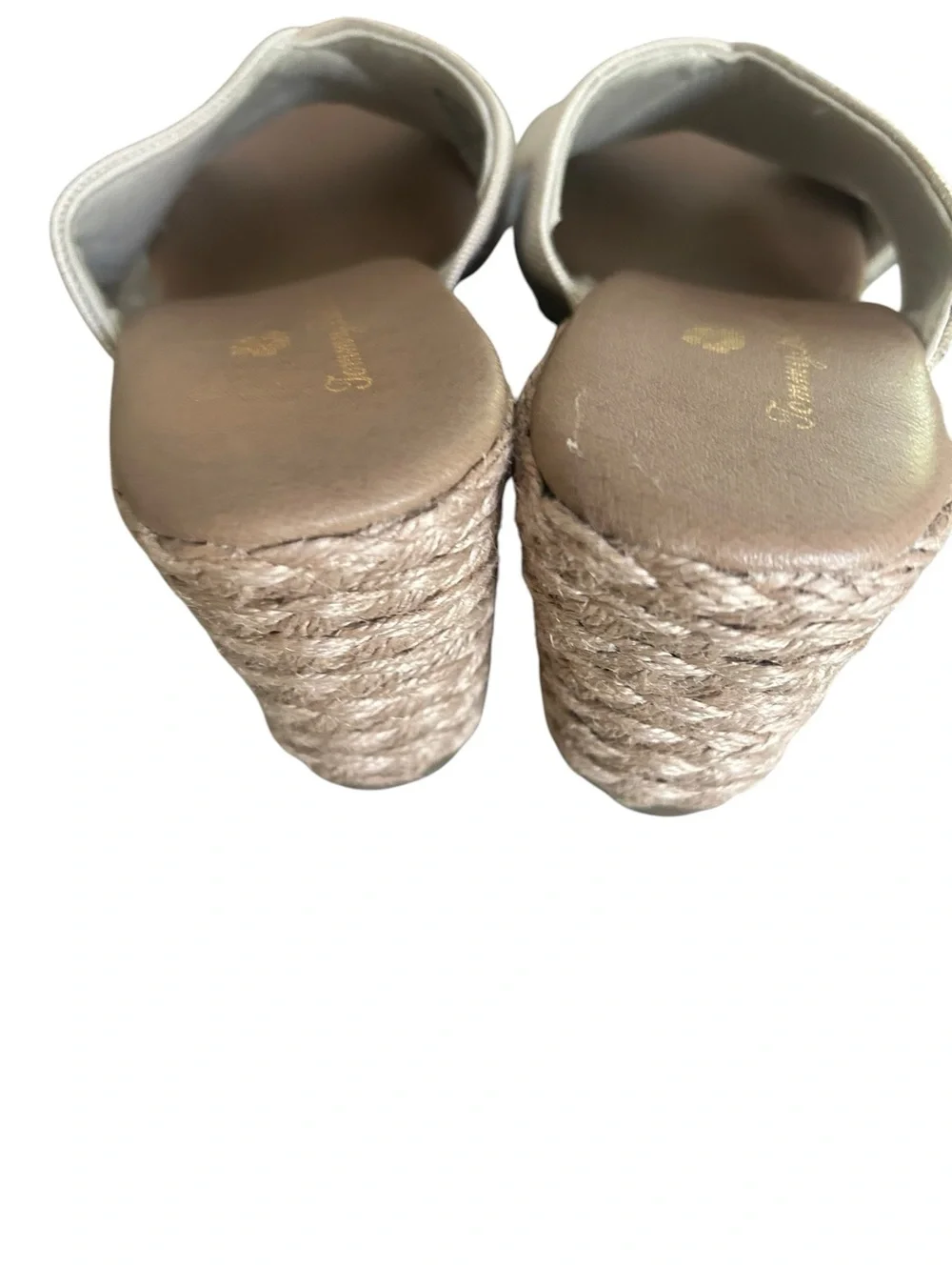 Tommy Bahama Neutral Espadrille Wedge Slide Sandals - Beige size 8